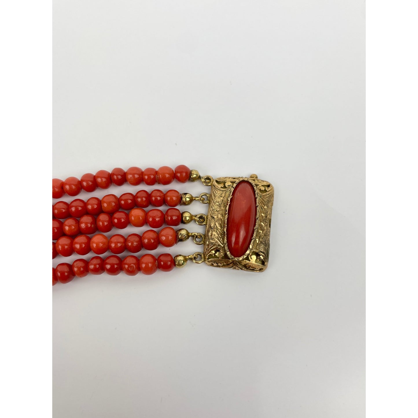 Vintage 18k Red Coral Bracelet