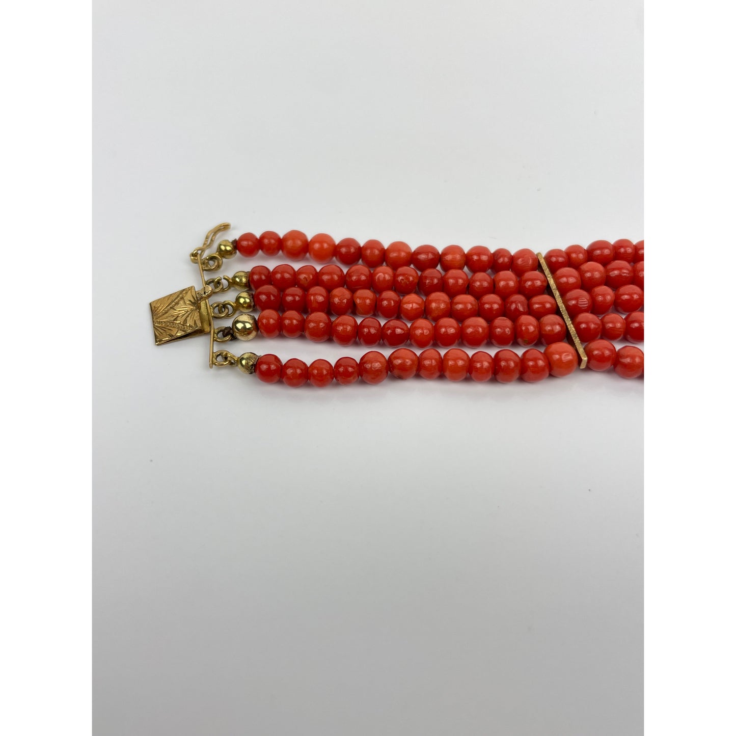 Vintage 18k Red Coral Bracelet