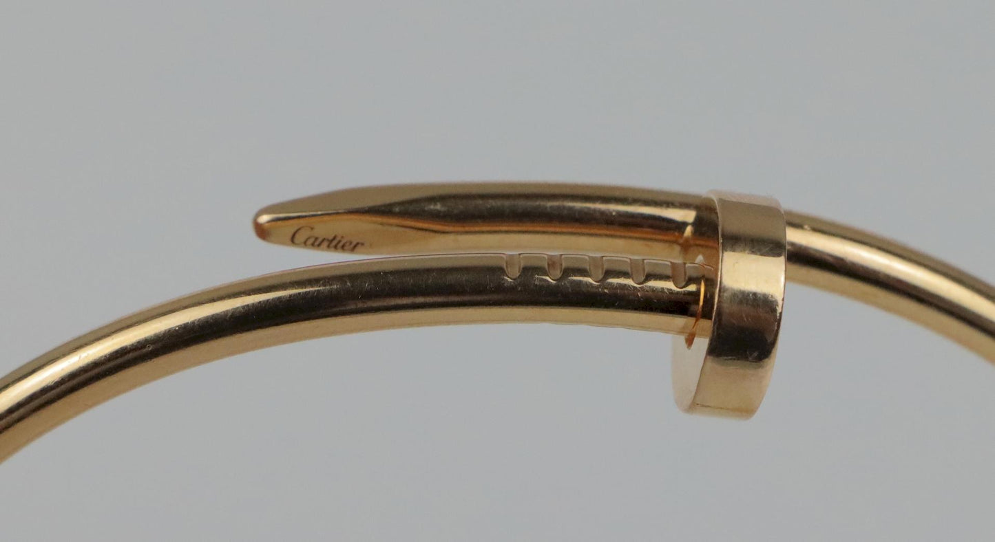 Cartier Rose Gold Juste Un Clou Nail Bracelet SIZE 19