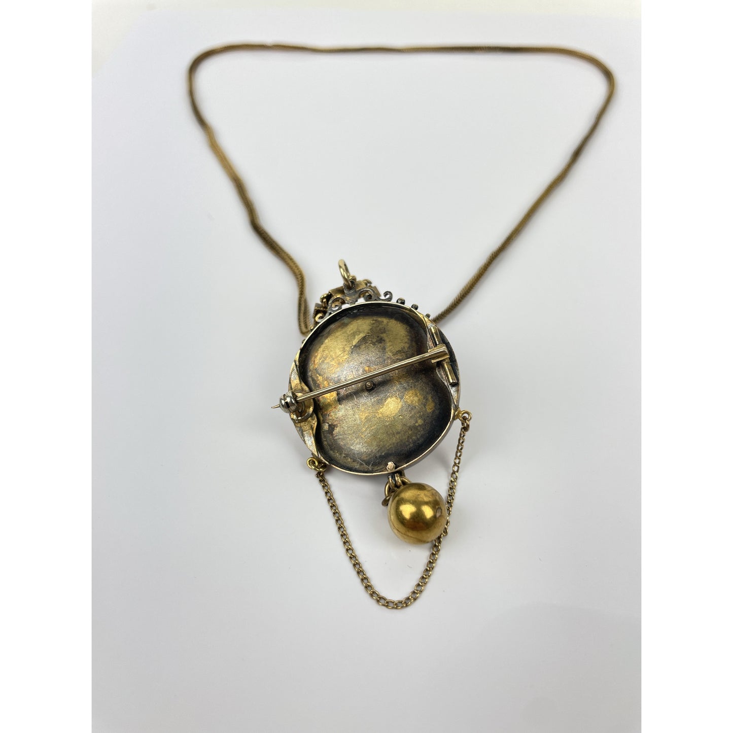 Victorian 14k Gold Coral Carved Flower Necklace