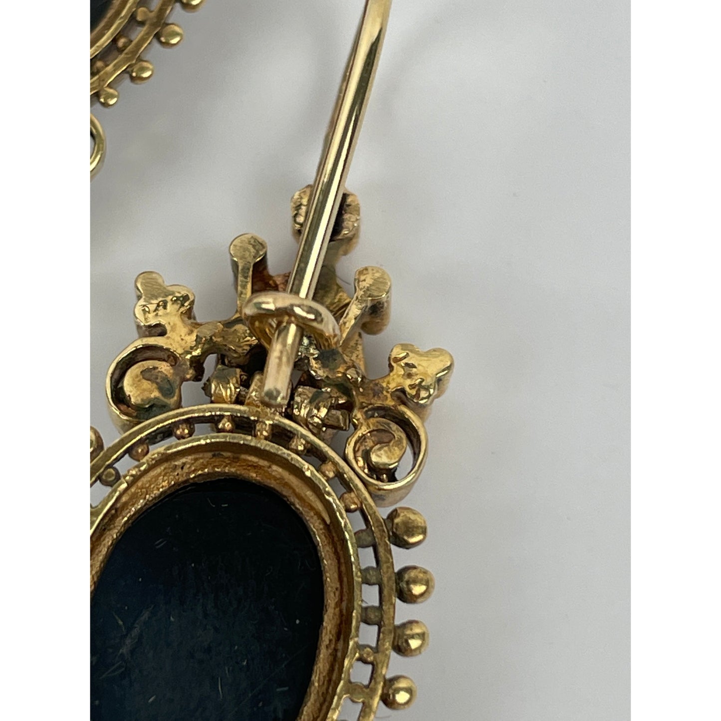 Pair of Victorian 14k Gold Pearl Cameo Earrings