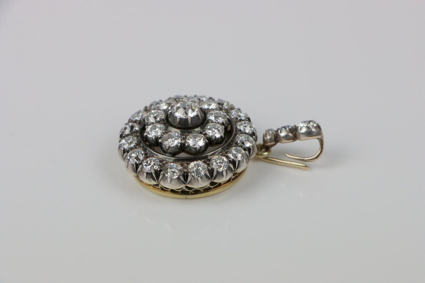 Antique Convertible Platinum Carat Diamond Pendant Brooch