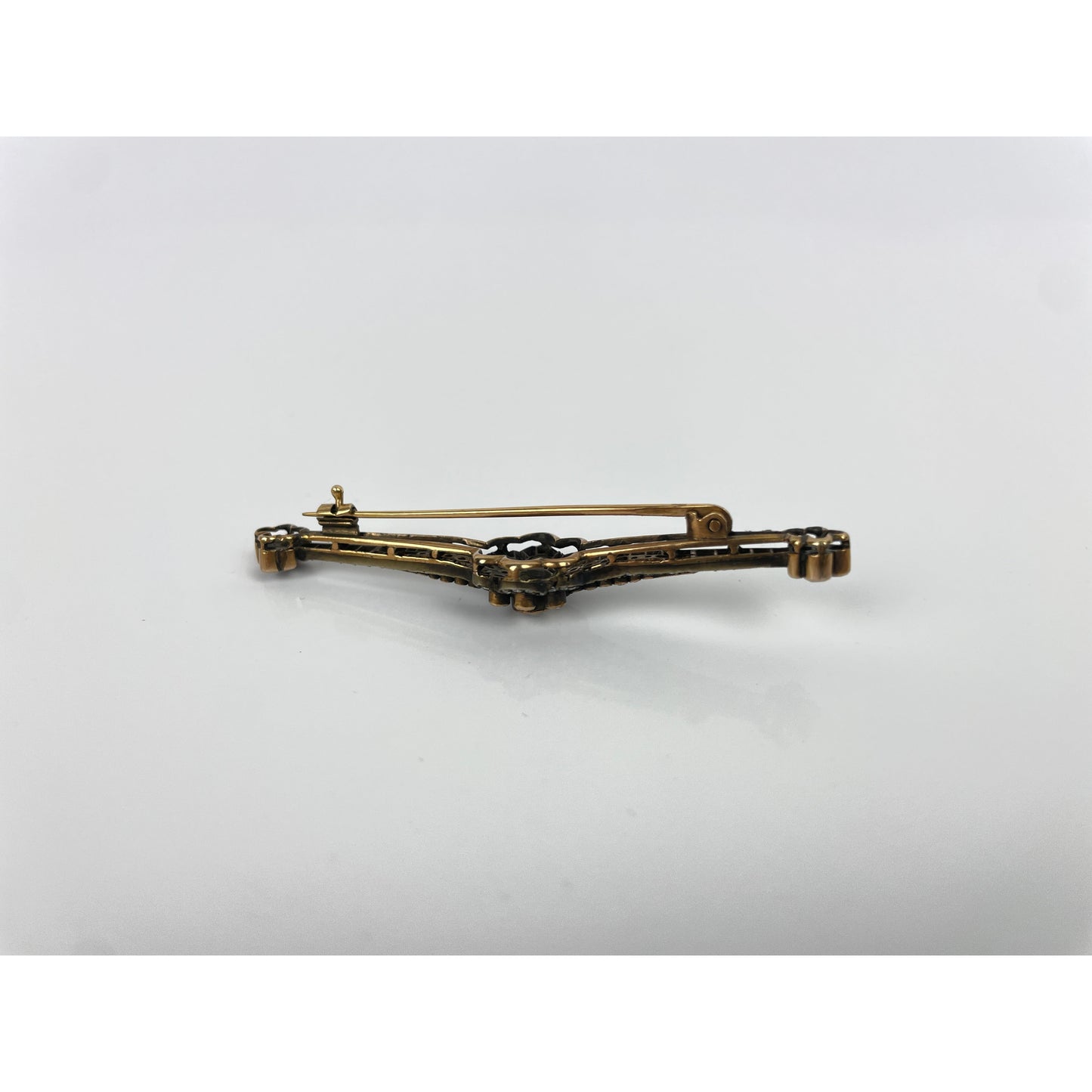 Victorian Gold & Silver Rose Cut Diamond Brooch Pin