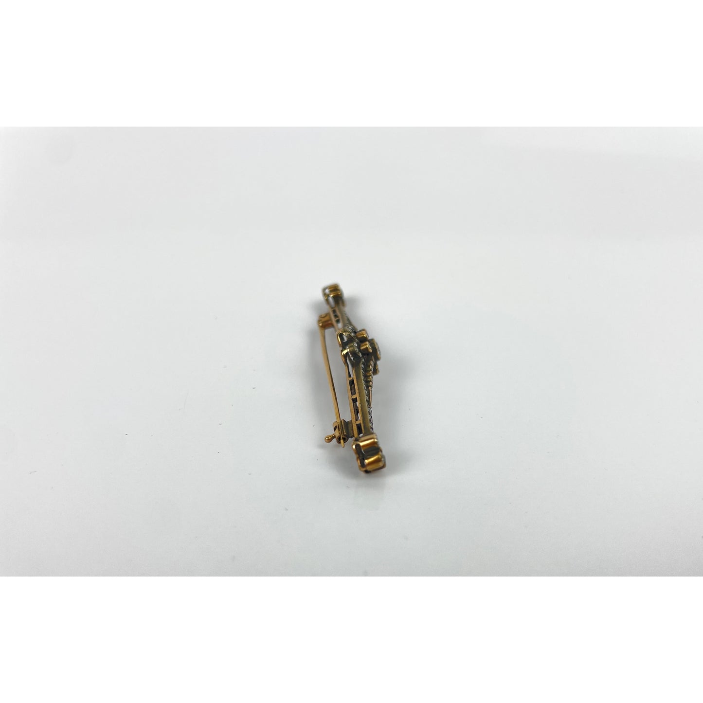 Victorian Gold & Silver Rose Cut Diamond Brooch Pin