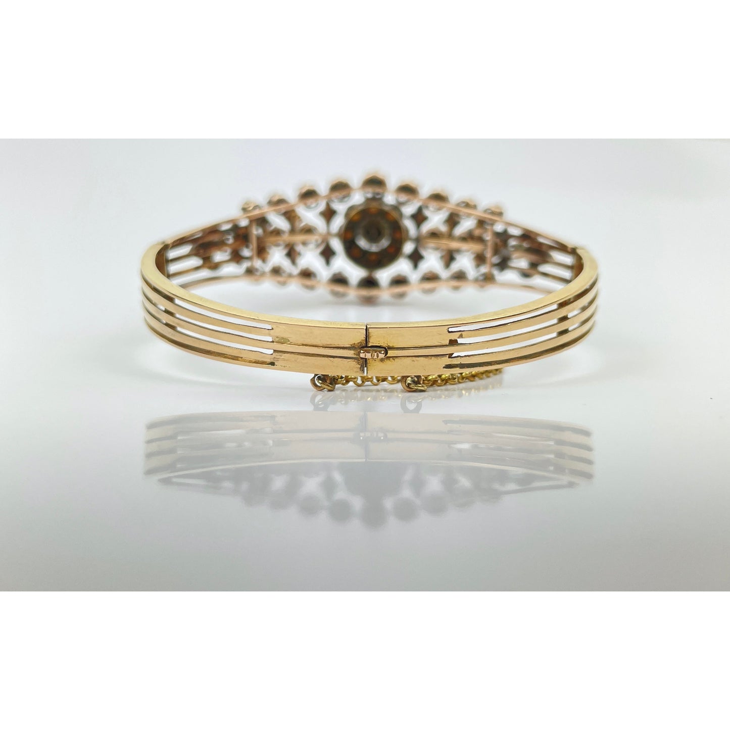 Victorian 14k Gold Rose Cut Diamond Bracelet