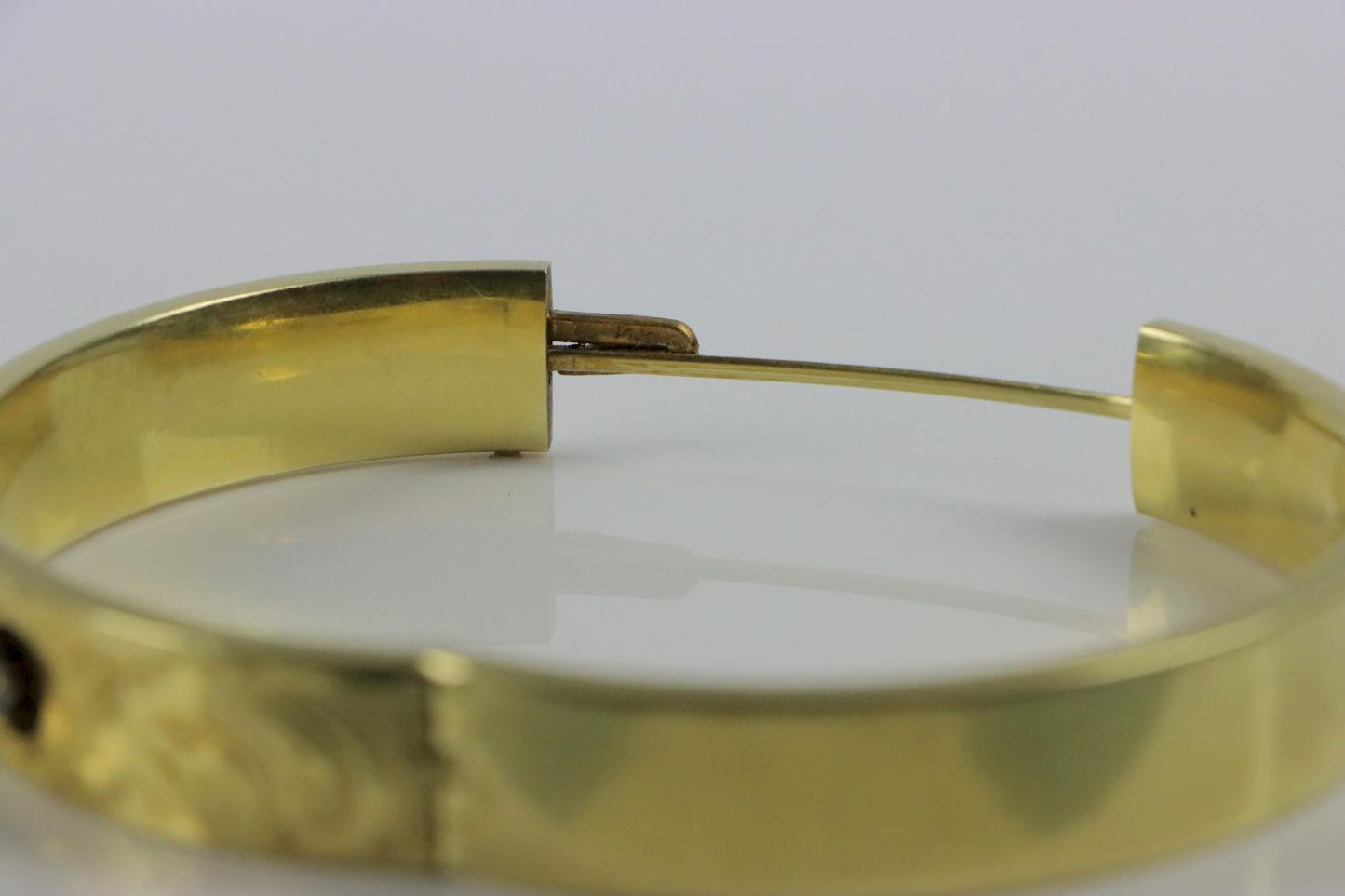 Victorian 14K Gold & Diamond Bangle Bracelet