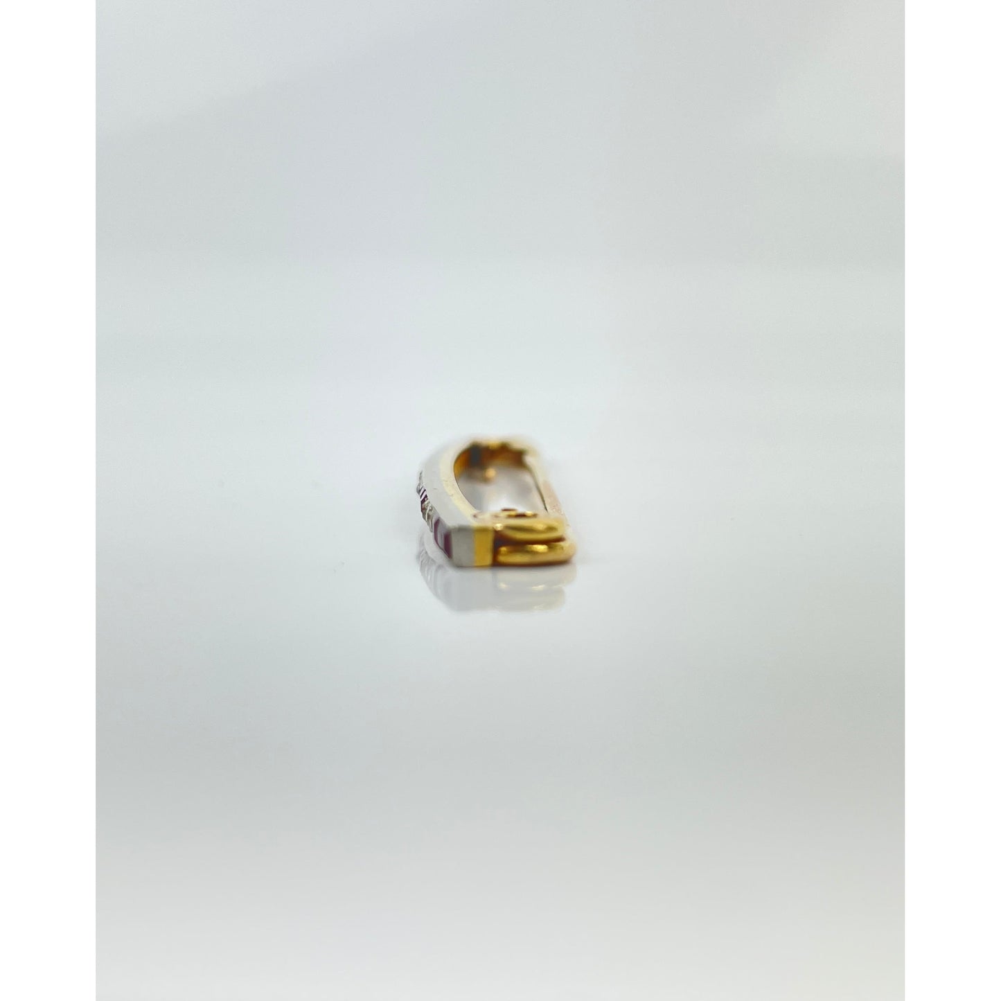 Lacloche Frères 18k Gold Platinum Ruby Diamond Line Brooch