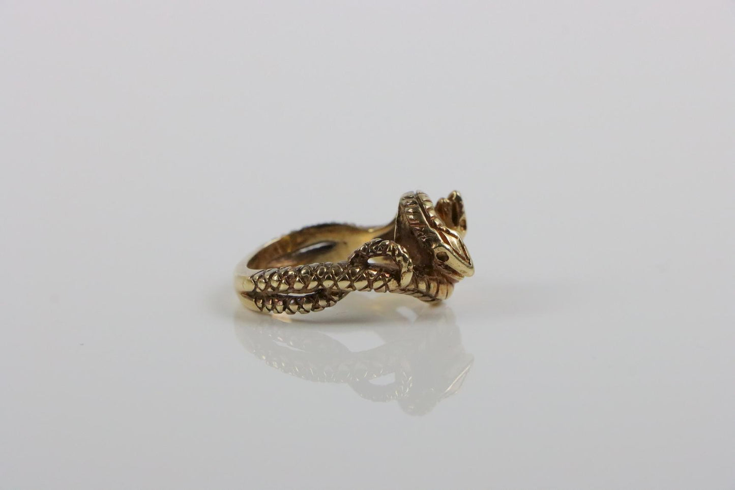 Vintage 18K Gold Citrine Snake Ring