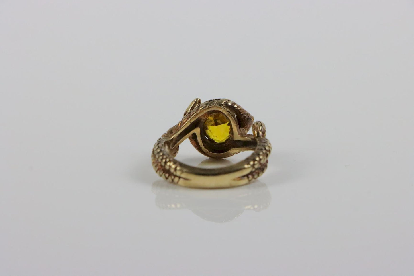Vintage 18K Gold Citrine Snake Ring