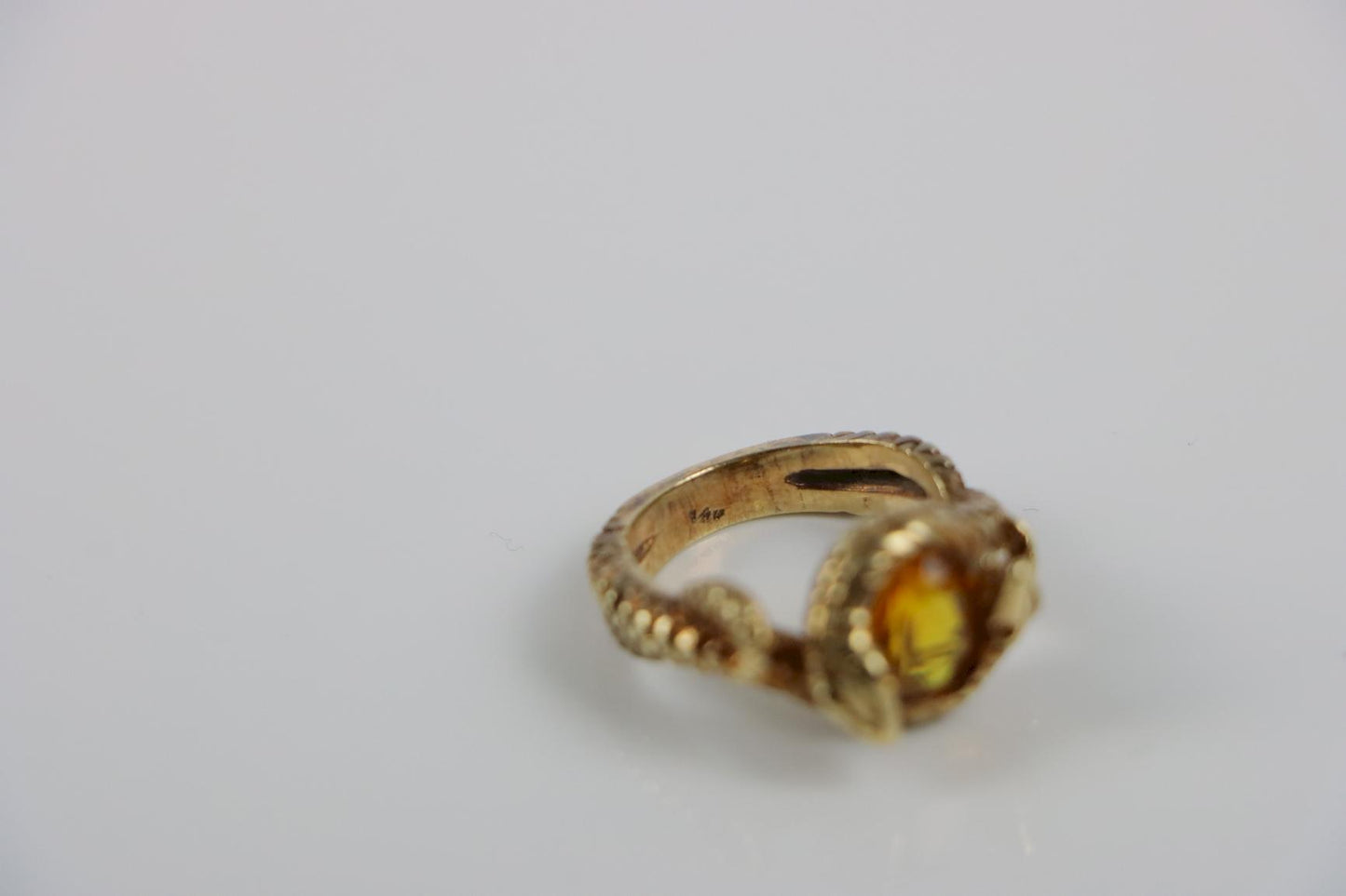 Vintage 18K Gold Citrine Snake Ring