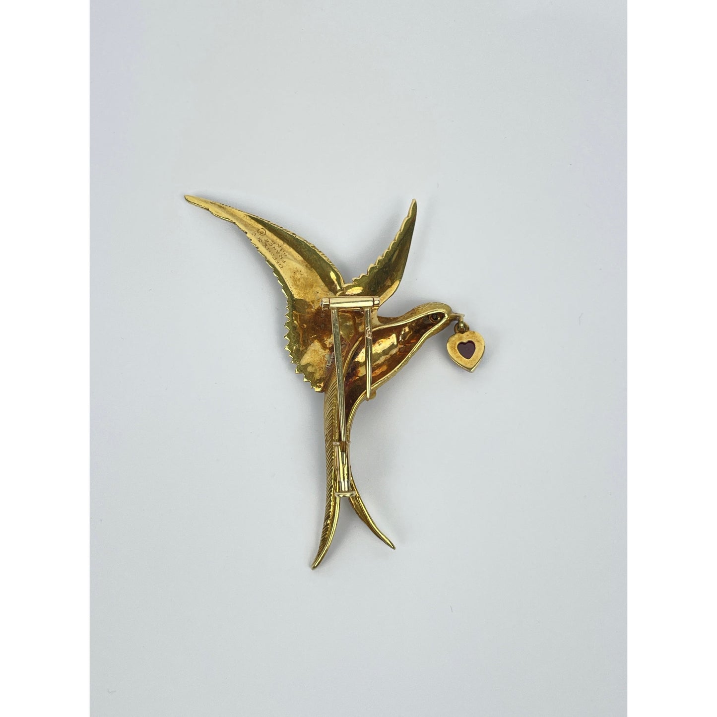 Tiffany & Co. France 20kt Gold Ruby Brooch Pin