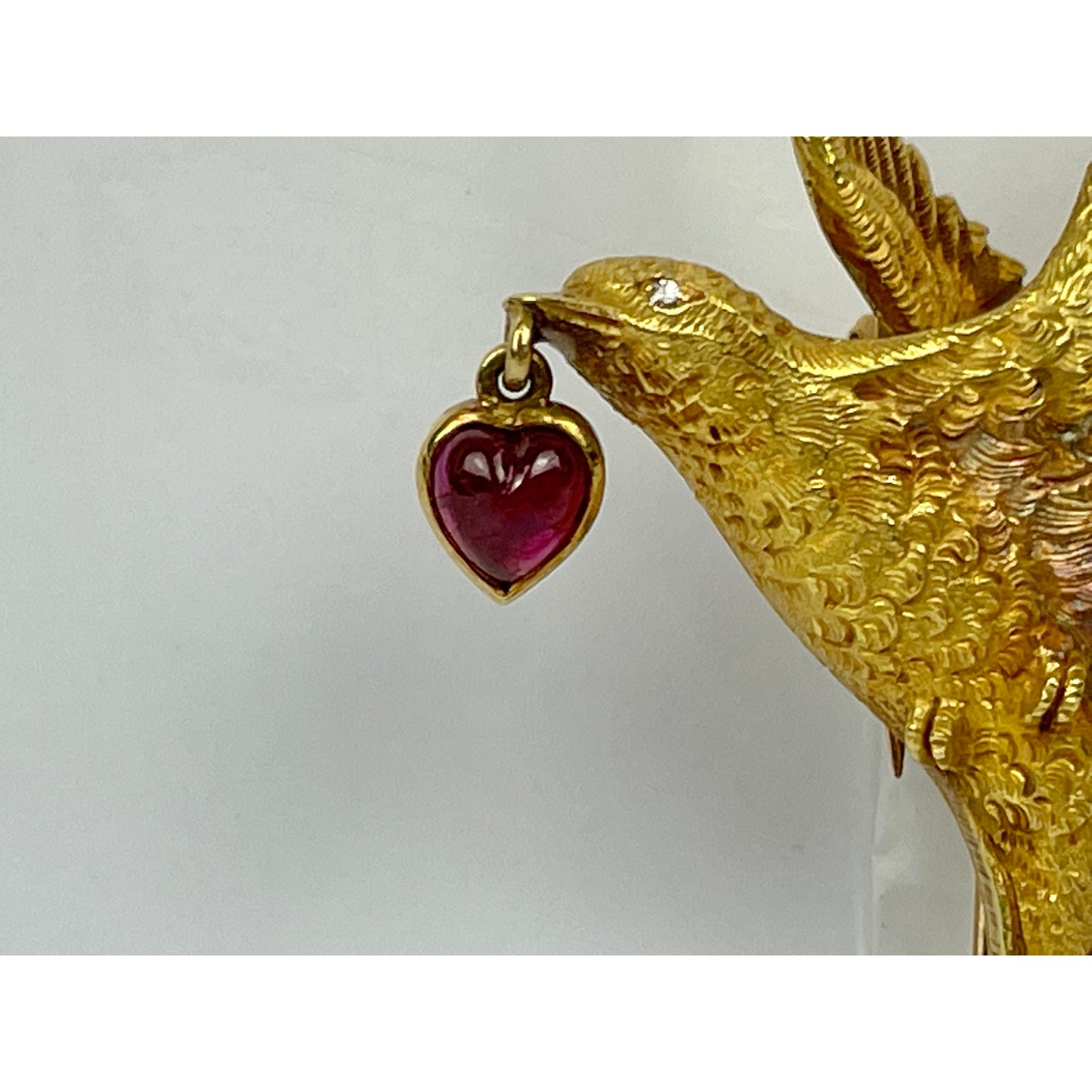 Tiffany & Co. France 20kt Gold Ruby Brooch Pin