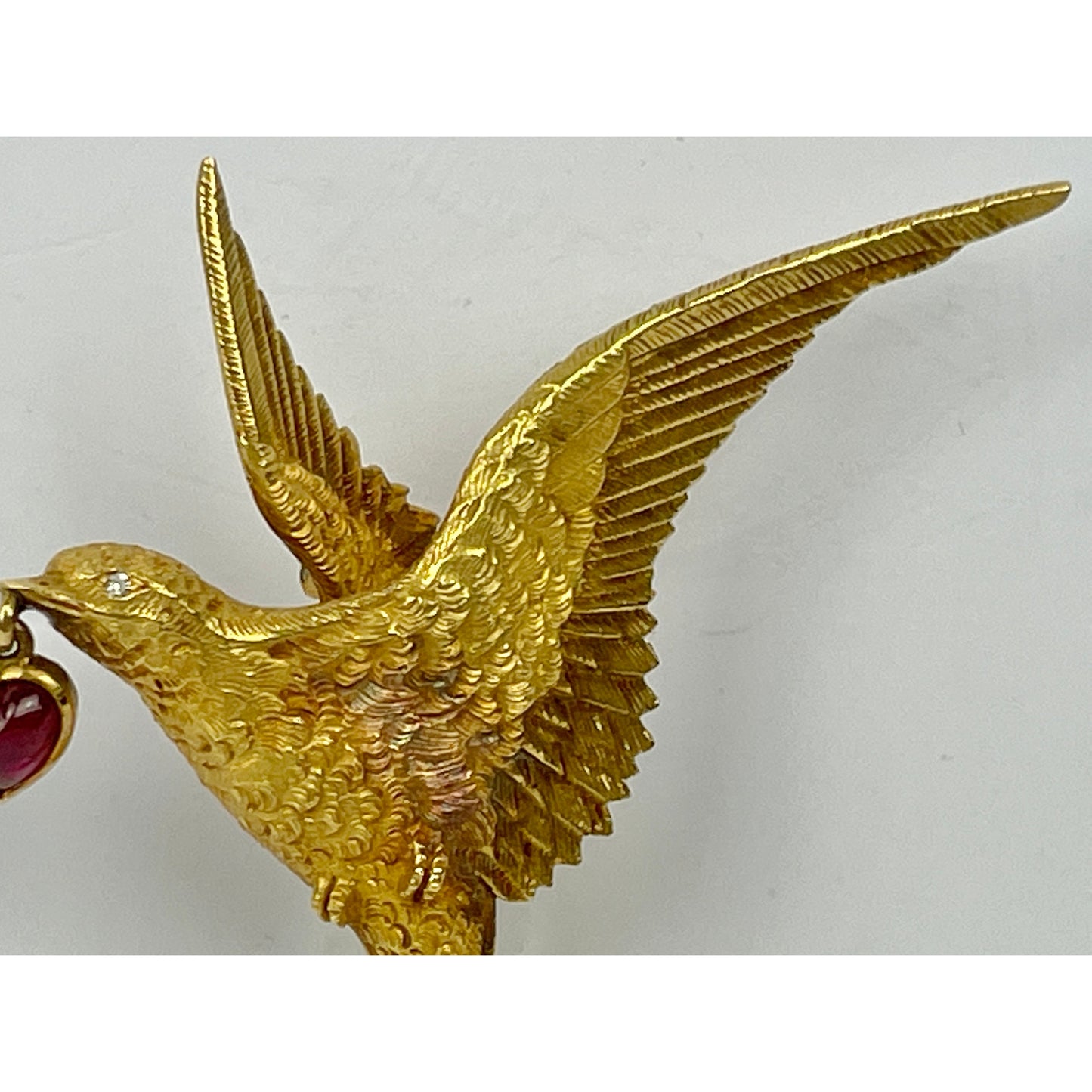Tiffany & Co. France 20kt Gold Ruby Brooch Pin