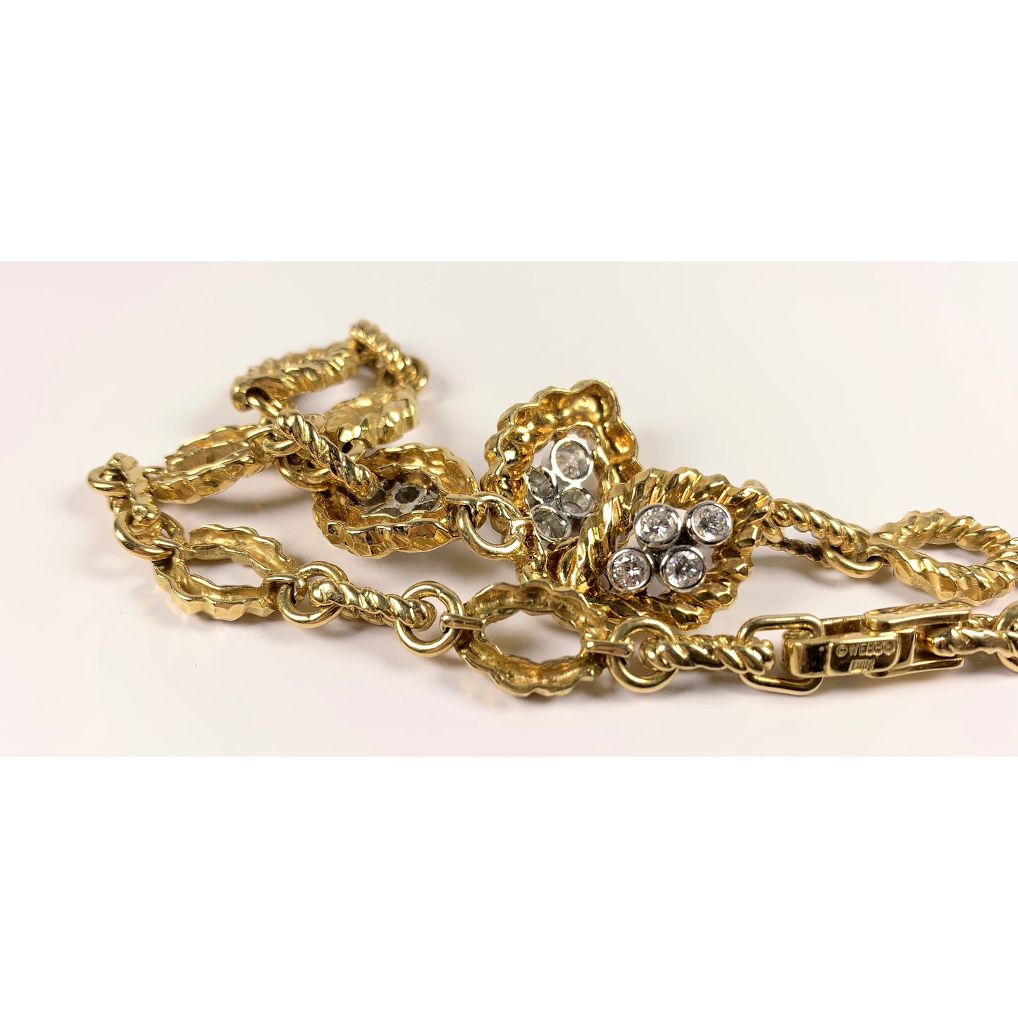 David Webb 18k Gold Diamond Necklace & Earrings Set