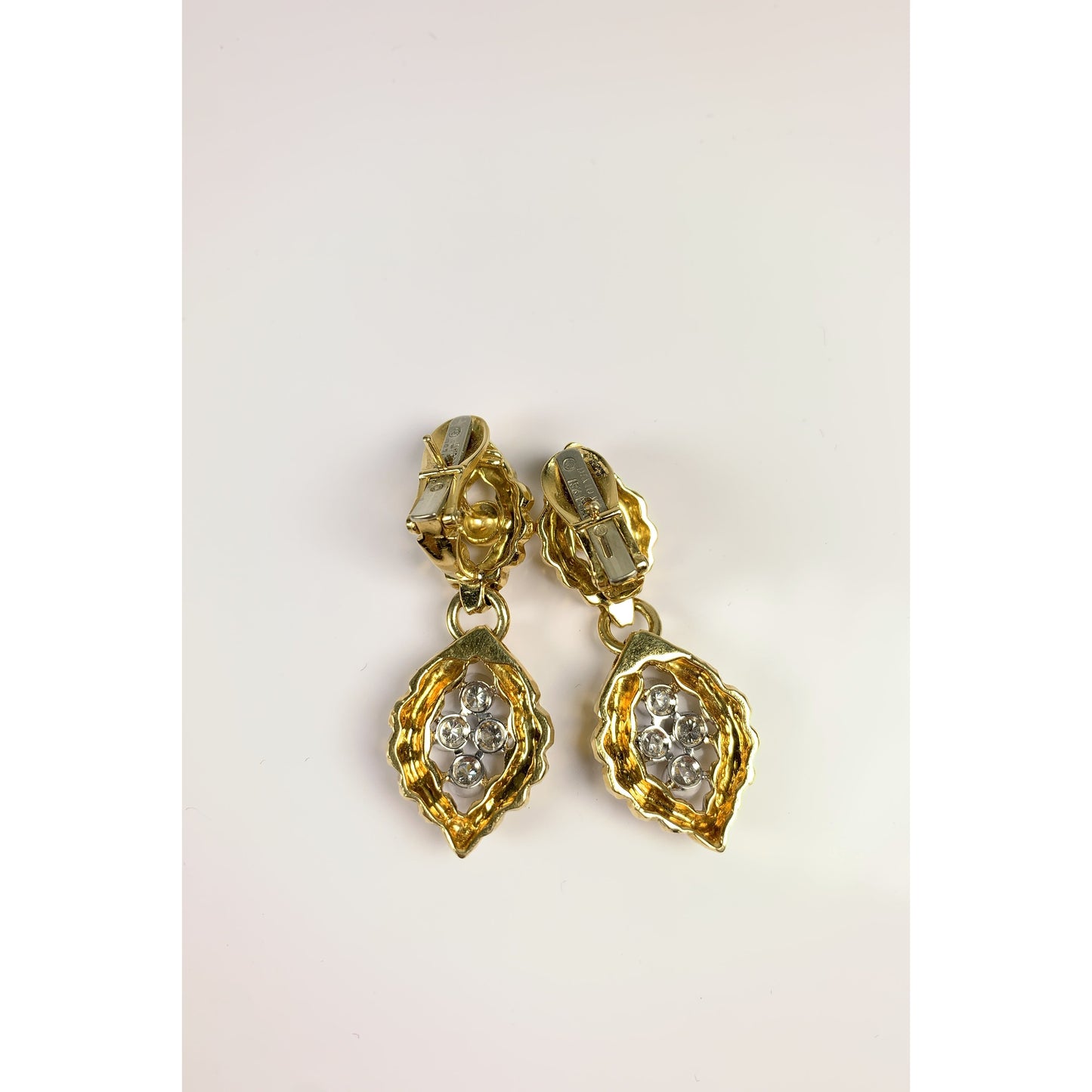 David Webb 18k Gold Diamond Necklace & Earrings Set