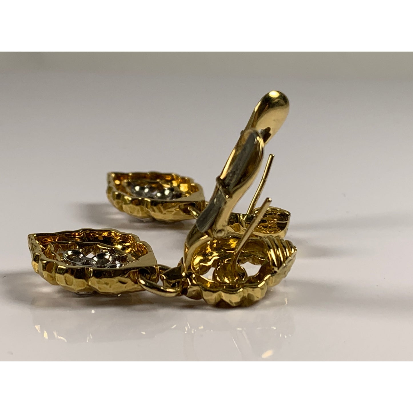 David Webb 18k Gold Diamond Necklace & Earrings Set