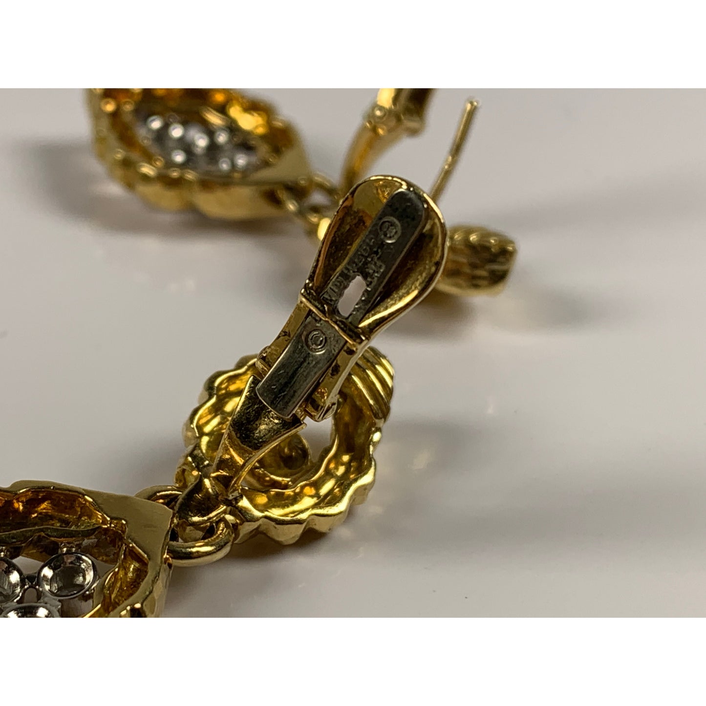 David Webb 18k Gold Diamond Necklace & Earrings Set