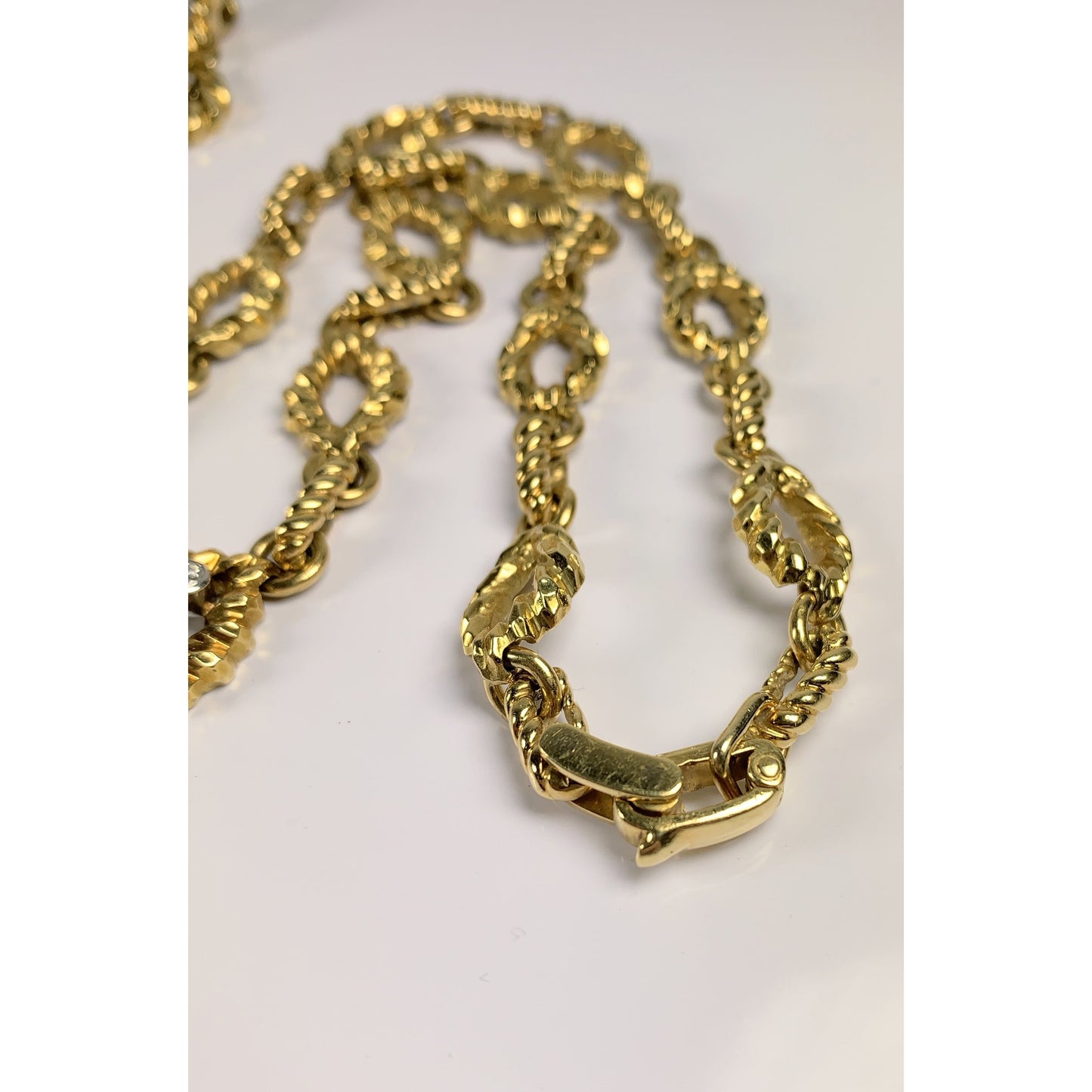 David Webb 18k Gold Diamond Necklace & Earrings Set