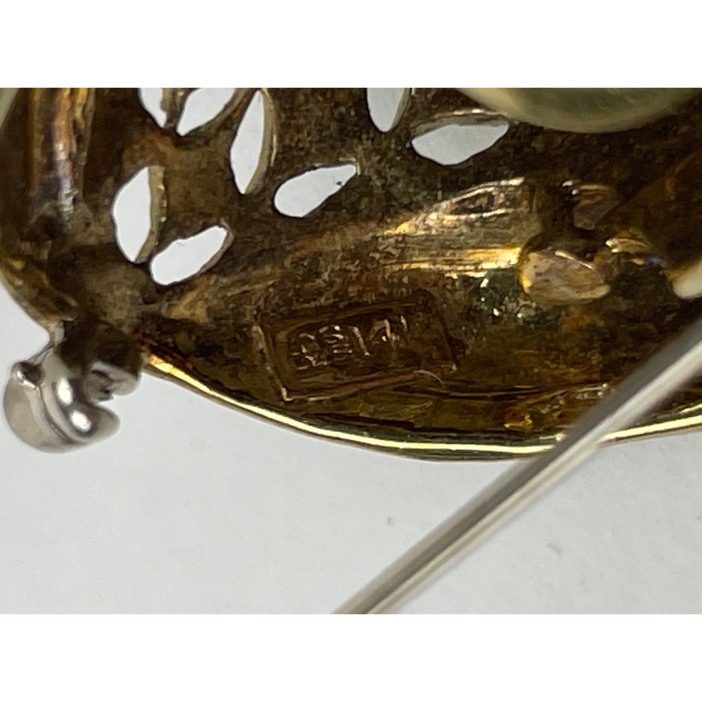 14k Gold Enamel Frog Pendant Brooch