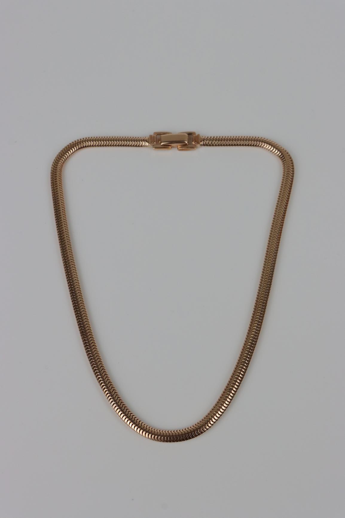 Retro 14K Rose Gold Snake Necklace