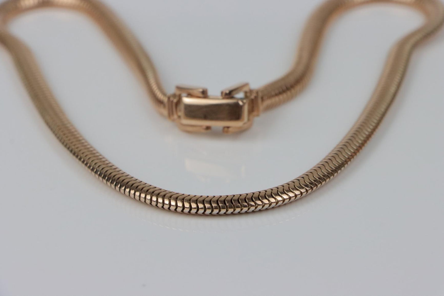 Retro 14K Rose Gold Snake Necklace
