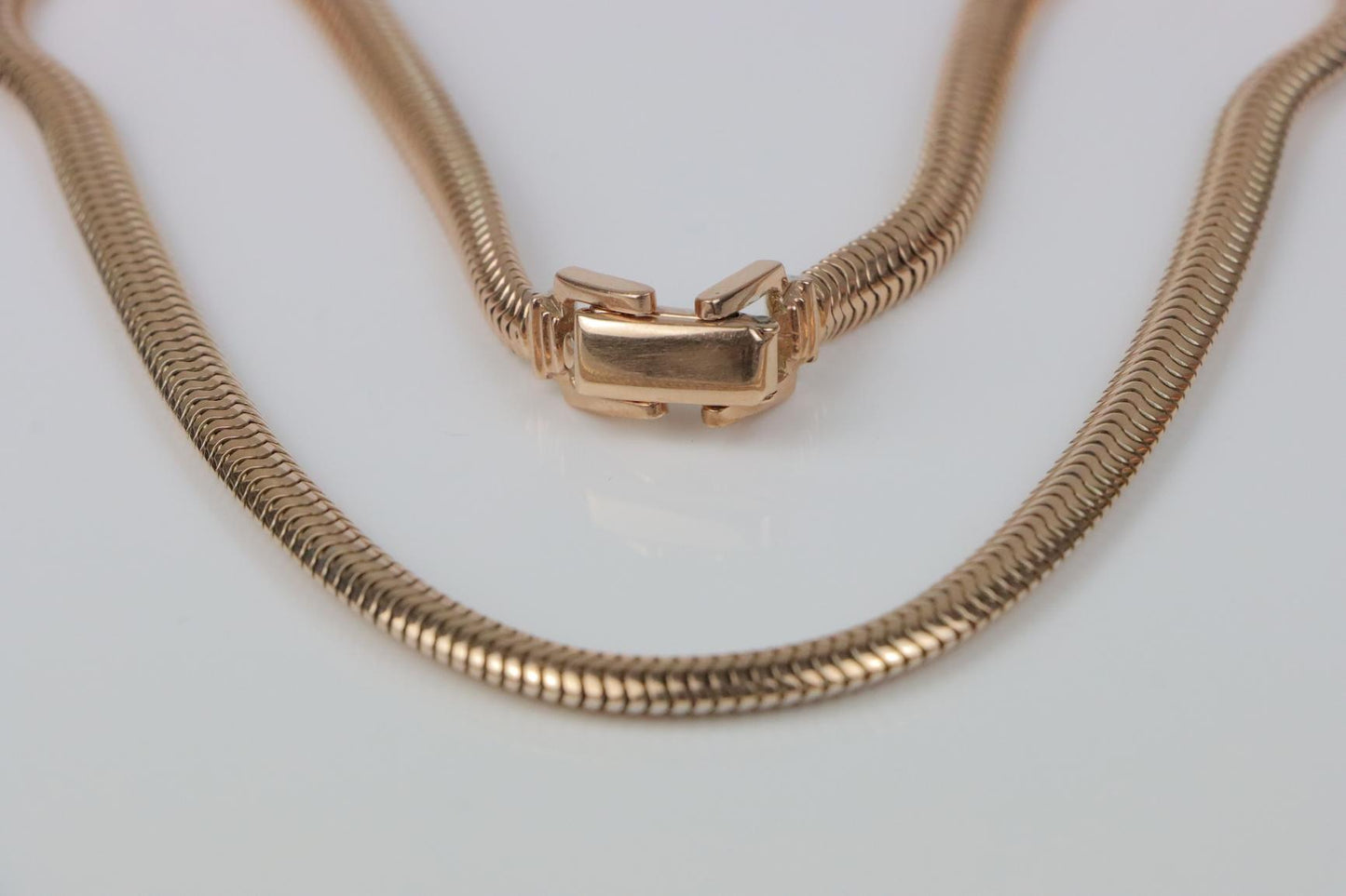 Retro 14K Rose Gold Snake Necklace
