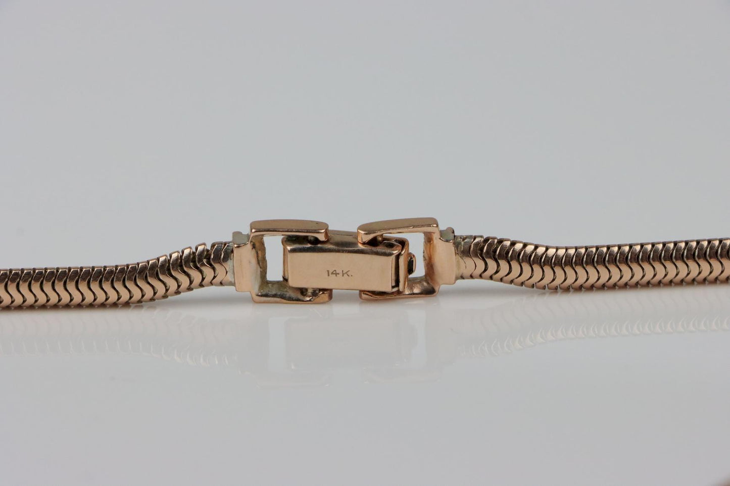 Retro 14K Rose Gold Snake Necklace