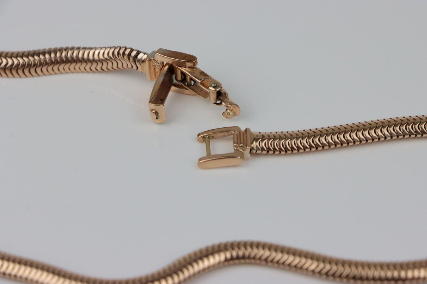 Retro 14K Rose Gold Snake Necklace