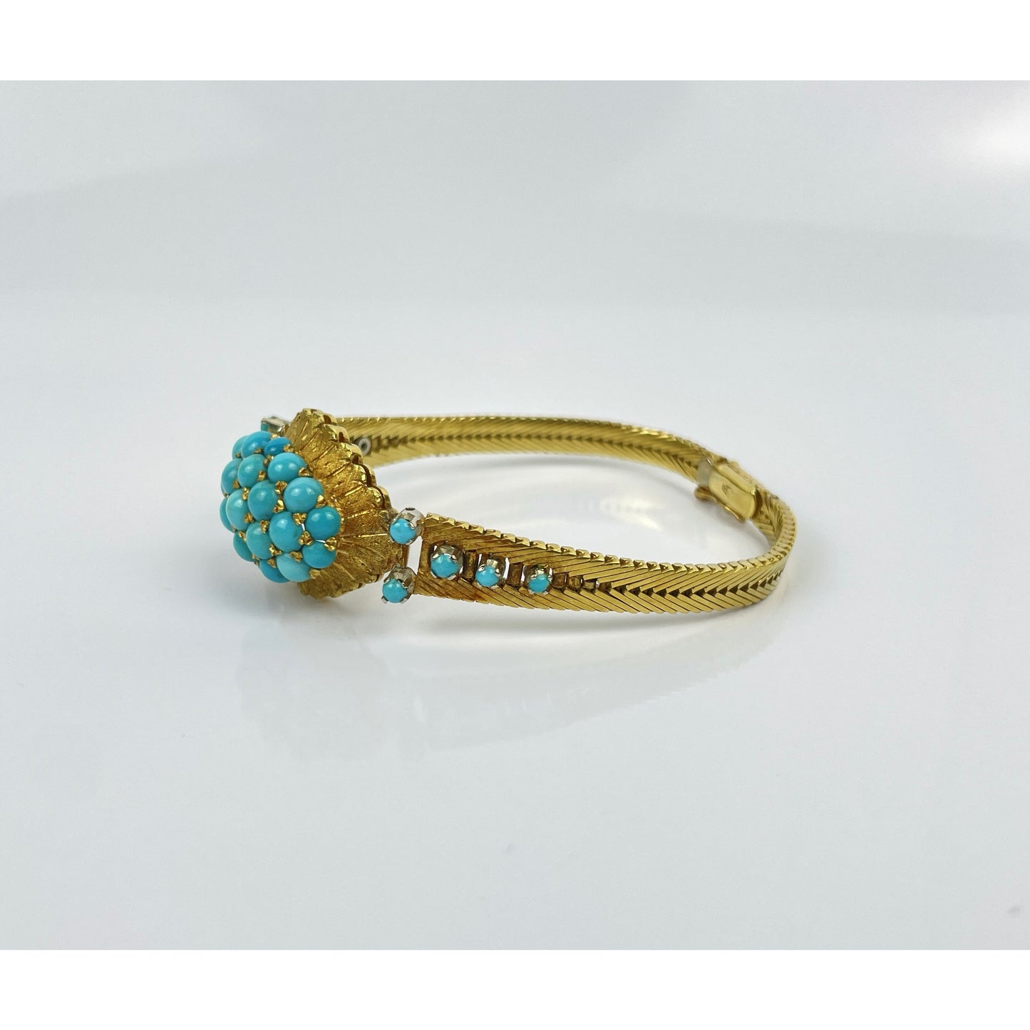 18k Gold Turquoise Bead Bracelet