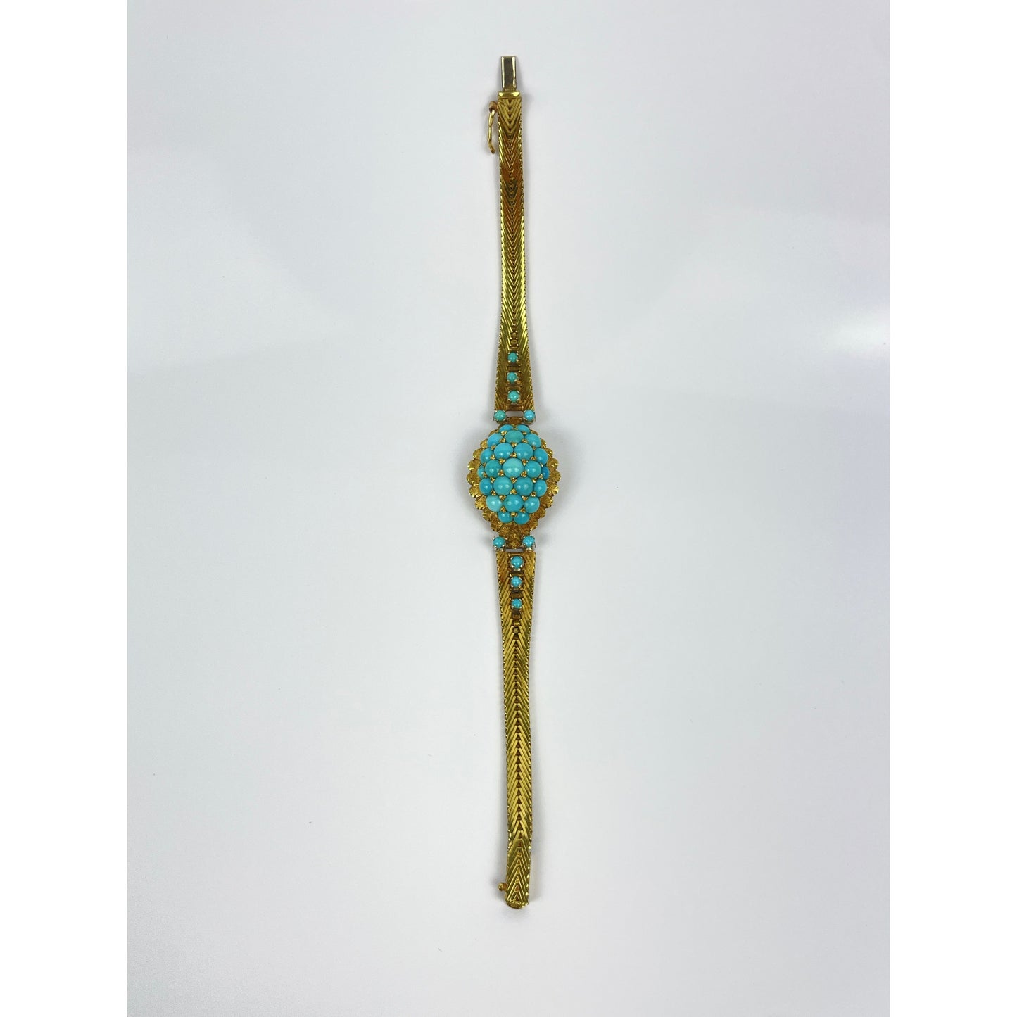 18k Gold Turquoise Bead Bracelet