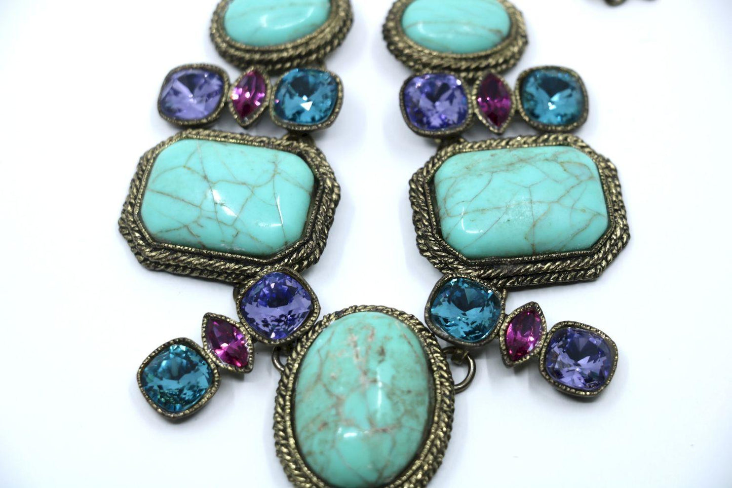 Vintage Poggi Paris Gold tone Turquoise-Like Necklace