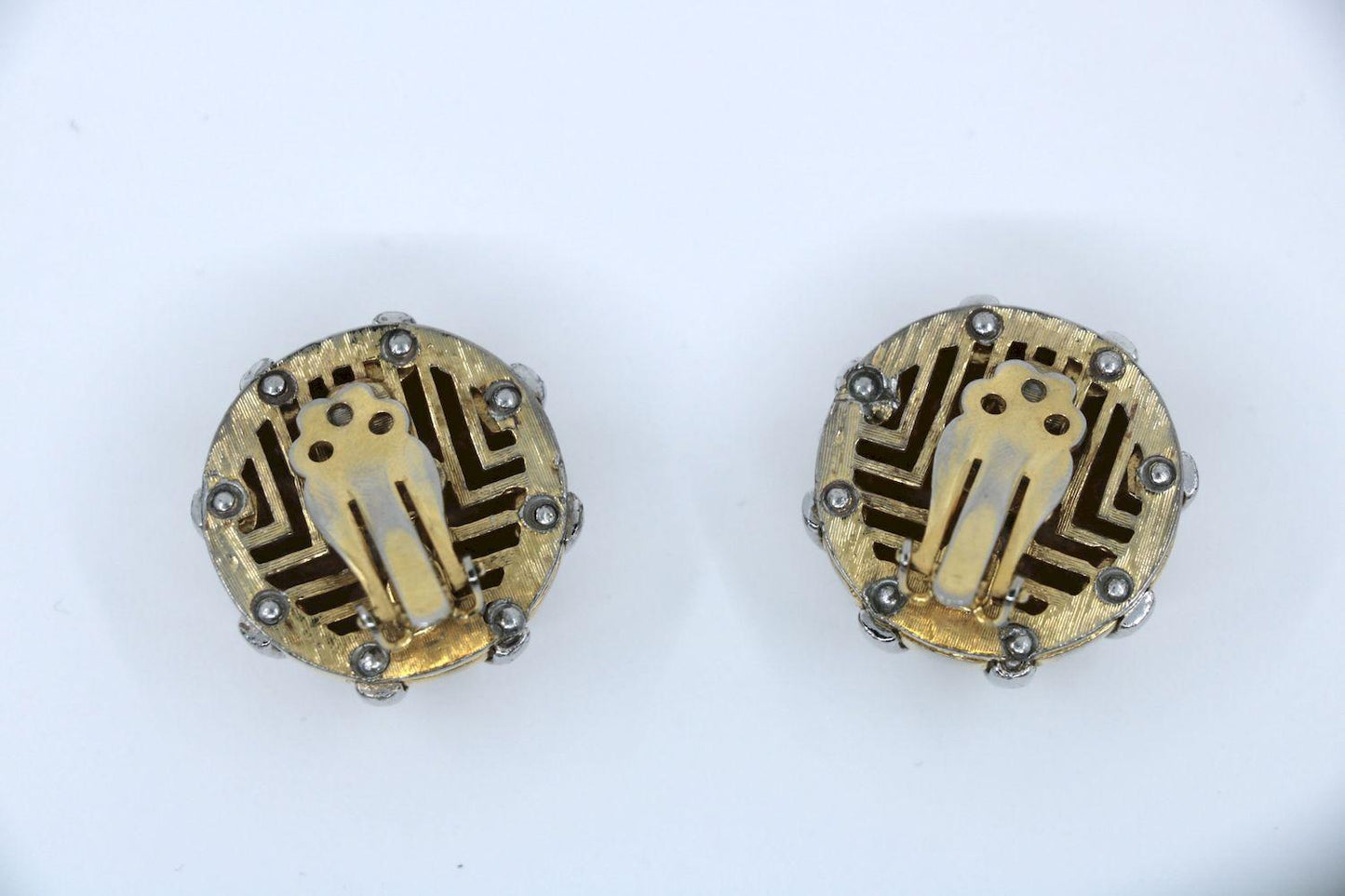 Vintage Lanvin Paris Paire De Clips D'oreilles 1970