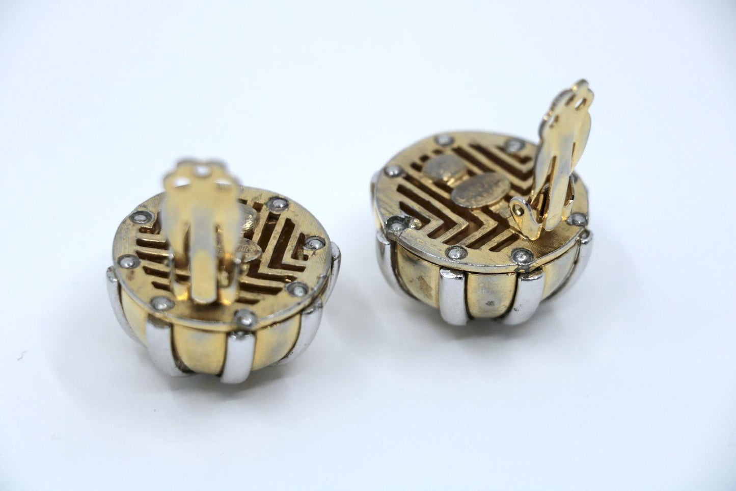 Vintage Lanvin Paris Paire De Clips D'oreilles 1970