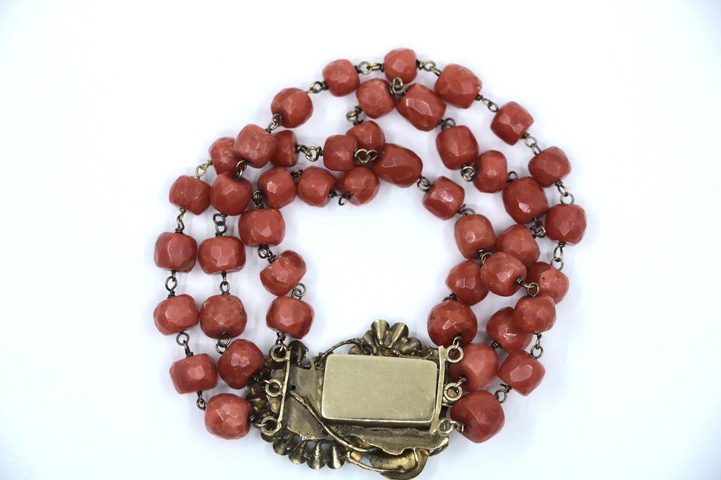Antique 9K Gold Muit-Stand Coral Bracelet