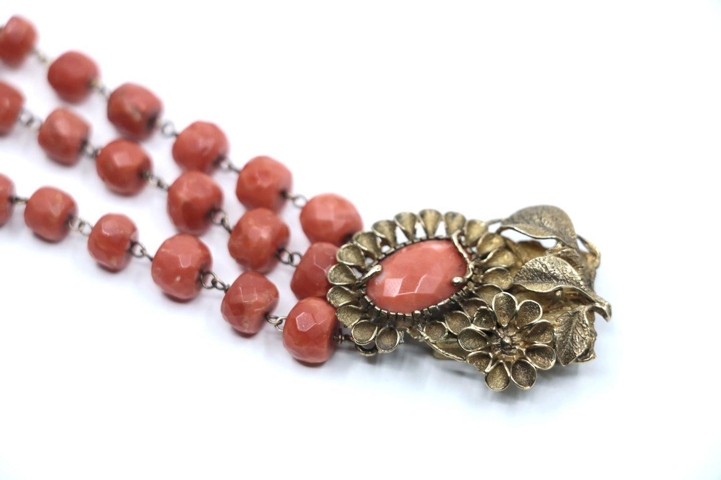 Antique 9K Gold Muit-Stand Coral Bracelet