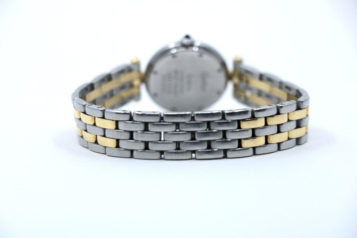 Vintage Cartier Panthere Round 18K Gold Silver Quartz Women's Watch