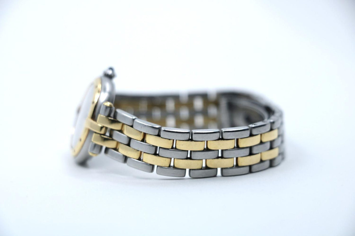 Vintage Cartier Panthere Round 18K Gold Silver Quartz Women's Watch