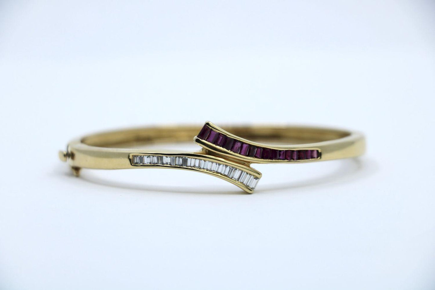 Vintage 14K Gold Diamond Ruby Bracelet
