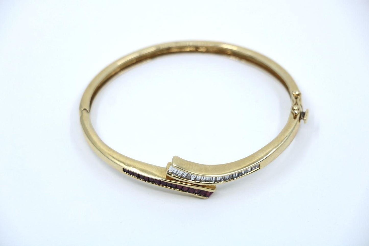 Vintage 14K Gold Diamond Ruby Bracelet