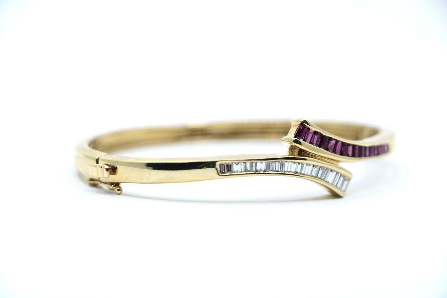 Vintage 14K Gold Diamond Ruby Bracelet