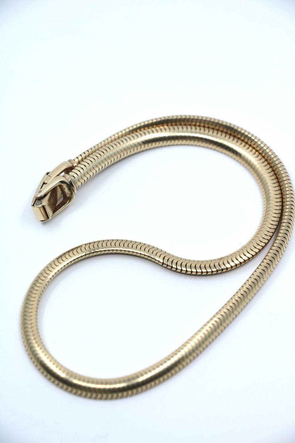 Vintage 14K Gold Snake Chain Necklace