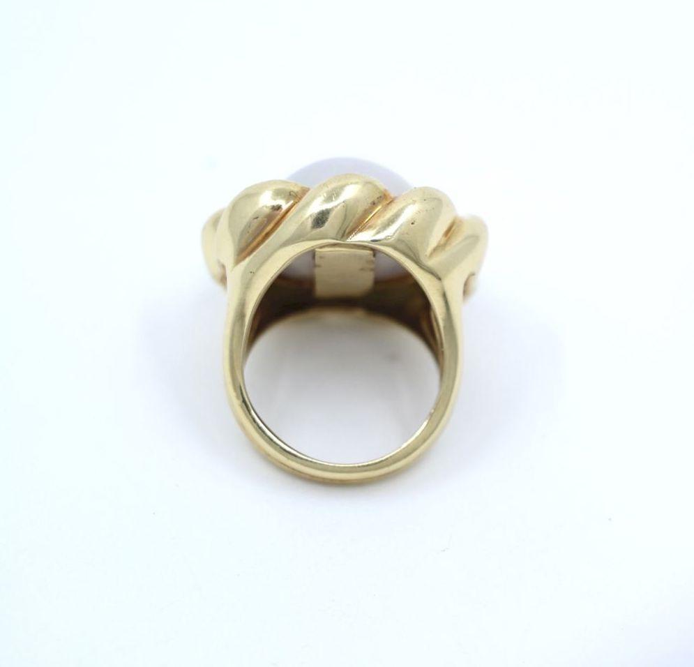 Vintage 18K Gold Pearl Ring