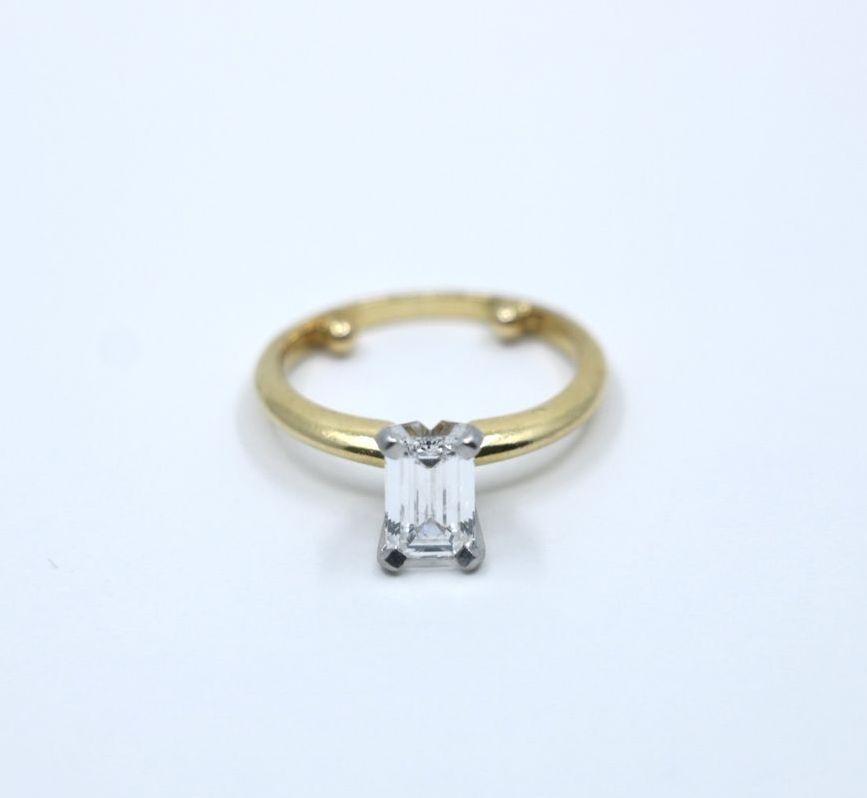 GIA certified 18K Gold & Platinum 1.10 Carat Diamond Ring
