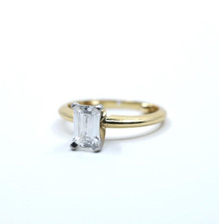 GIA certified 18K Gold & Platinum 1.10 Carat Diamond Ring