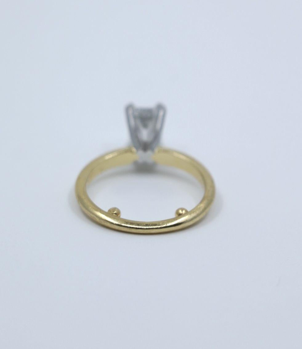 GIA certified 18K Gold & Platinum 1.10 Carat Diamond Ring