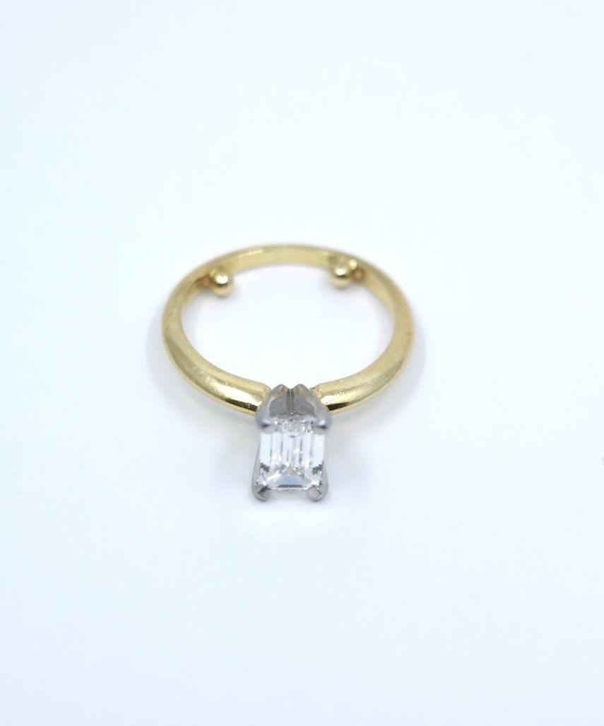 GIA certified 18K Gold & Platinum 1.10 Carat Diamond Ring