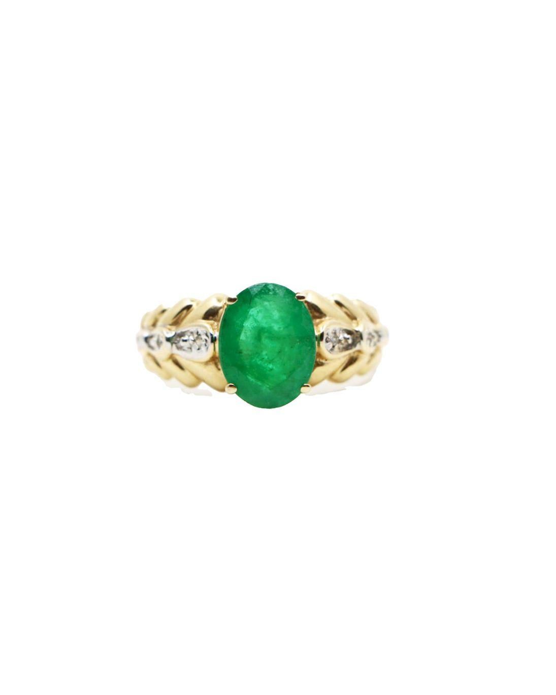 Vintage 14K Gold Emerald Ring