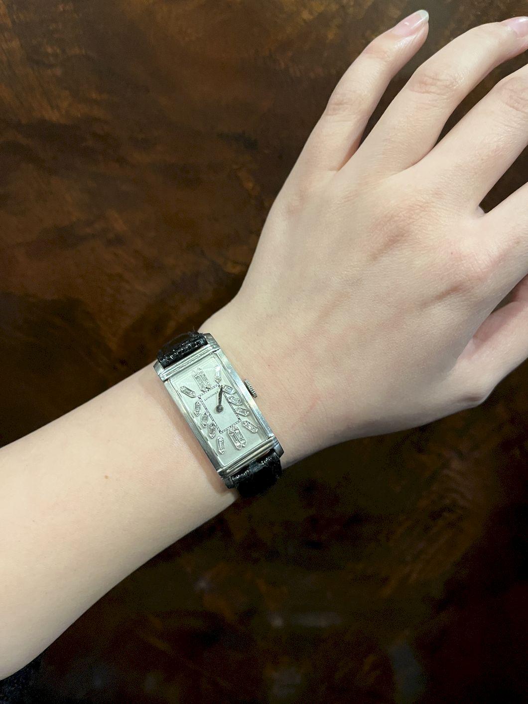 Longines Platinum Diamond Curvex Wrist Watch