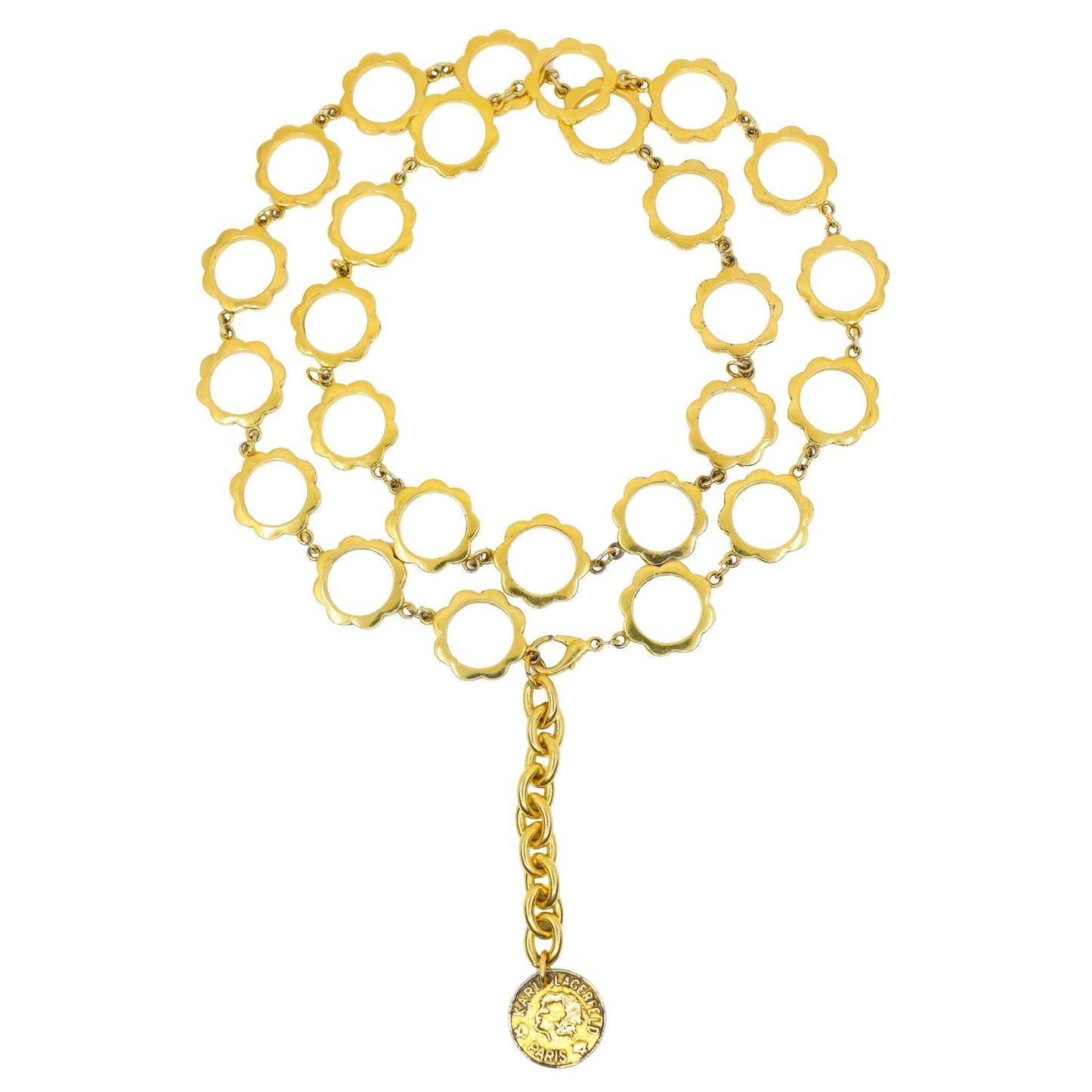 Karl Lagerfeld Gold Tone Loop Chain Necklace/Belt