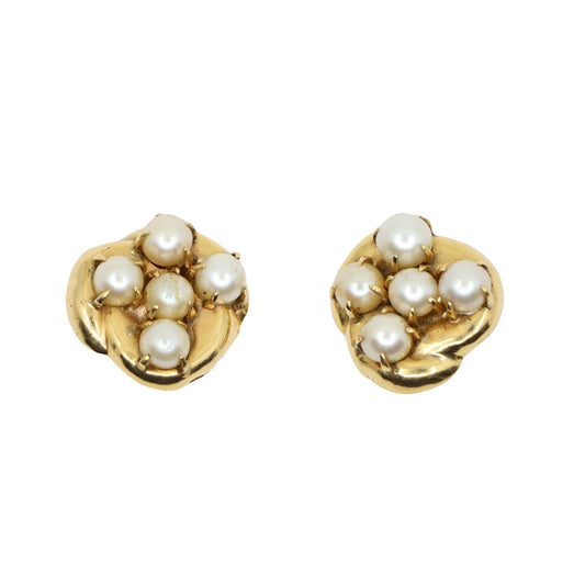 Seaman Schepps 14K Gold Pearl Earrings